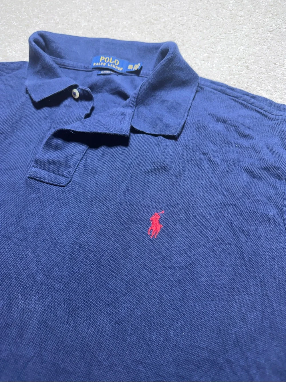 Polo Ralph Lauren Polo Shirt Adult XXL Short Sleeve Dark Blue W/ Red Pony Mens